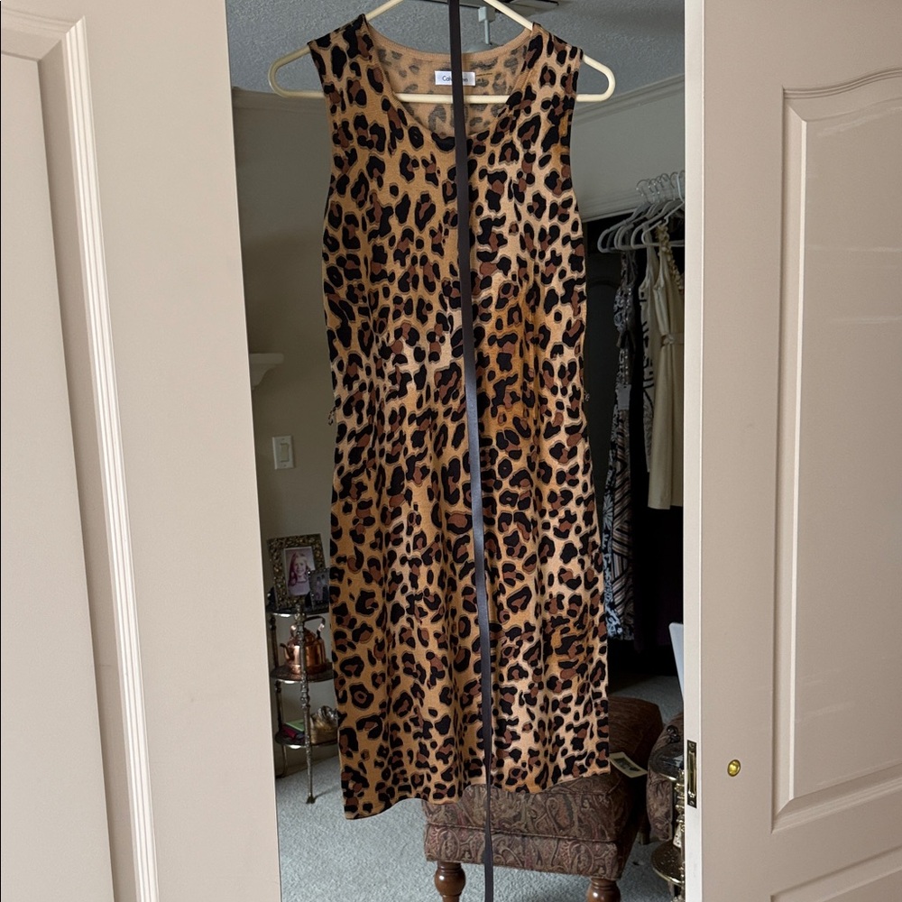 Calvin Klein Tan and Black Animal Print Top